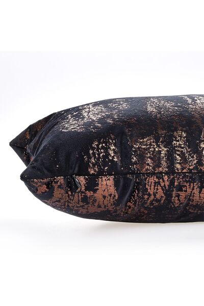 ÖZENEV Black Copper Throw Pillow Cover Decorative Patterned Velvet Soft Living Room Sofa