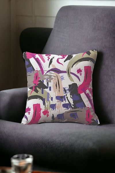 ÖZENEV 43X43 cm Velvet Throw Pillow Cover - Soft and Decorative Living Room Abstract