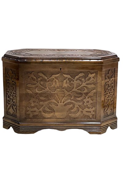 İNAĞGİYİM 8 Köşeli Maraş Oyma Çeyiz Sandığı