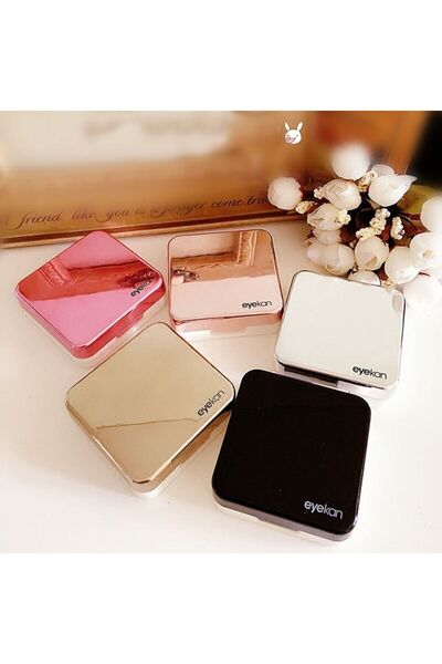 Eyekan Pembe Aynalı Lens Kutusu, Lens Cımbızı, Lens Vantuzu, Solüsyon Şişesi