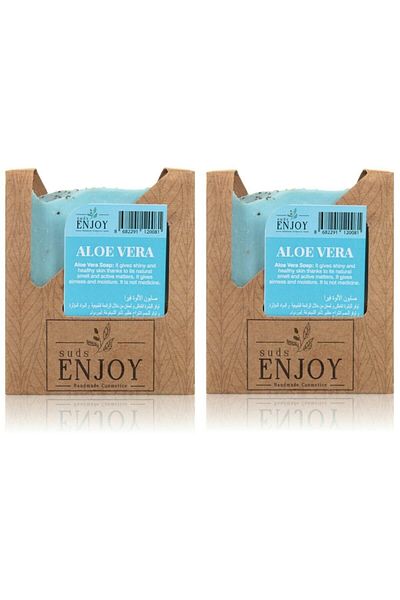 Enjoy Natural Aloe Vera Handmade Face Hair and Body Soap 100 gr 2 Pieces