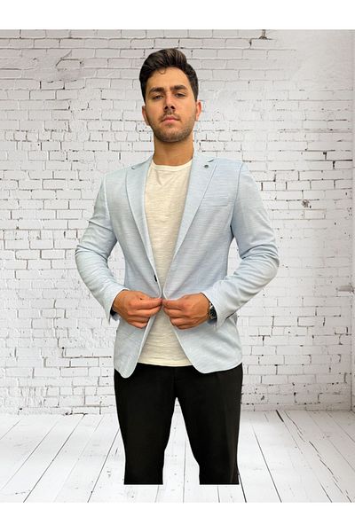 Luisero Мъжко спортно яке Vad Ice Blue Textured 1412