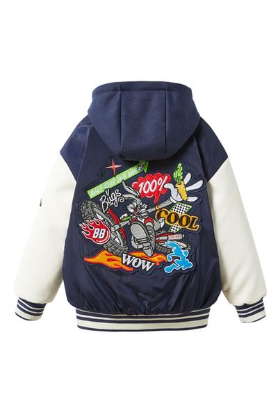 GAistKids Яке за колеж с качулка и щампа на Бъгс Бъни