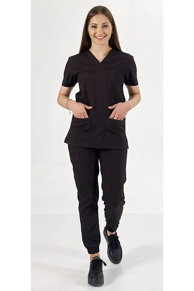 Uçak Medikal Set uniformă de jogger negru