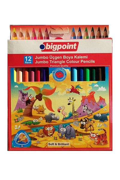 Bigpoint Jumbo Triangle Crayons 12 Colors