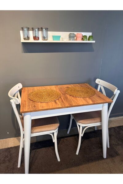 voguetasarım 60/90 Sabit Çam Rengi Küçük Mutfak Yemek Ve Balkon Masası