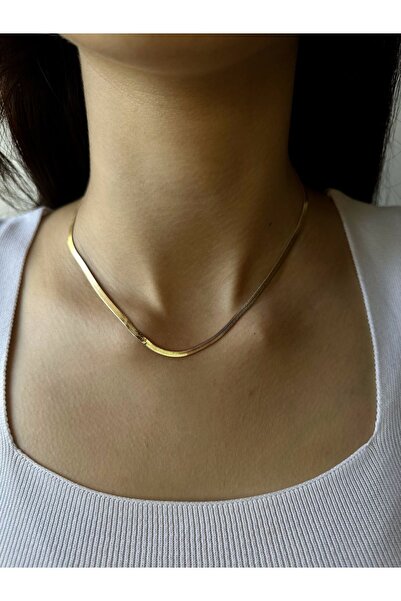 CanElif Accessories سلسلة إيطالية 45 سم قلادة من الفولاذ المقاوم للصدأ
