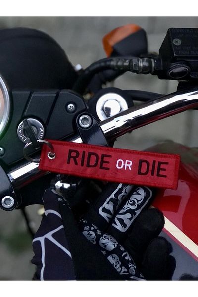 Yeles Ride Or Die Biker Fabric Keychain