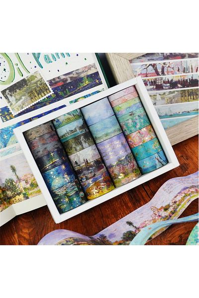 happy eyes Washi Tape Set - 24 Rolls Oil Paint Masterpieces