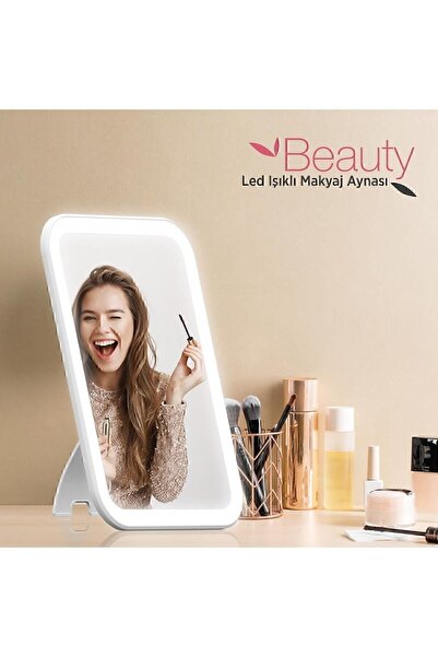 Polosmart Psc20 Şarjlı Led Işıklı Makyaj Aynası Beyaz