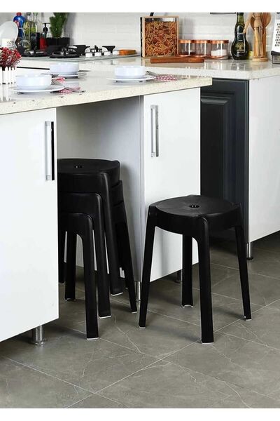 Arbu Home 4'lü Ultra Dayanıklı Modern Tasarım Kırılmaz Tabure