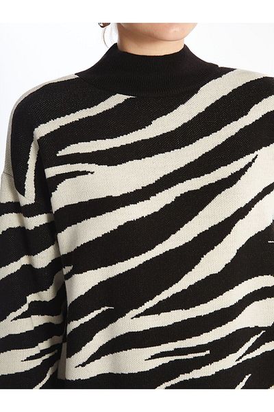 LC Waikiki Patterned Half Turtleneck Women's Knitwear Tunic