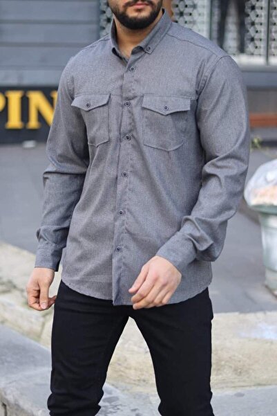 WOOL JEEN Çift cepli eklemeli gömlek