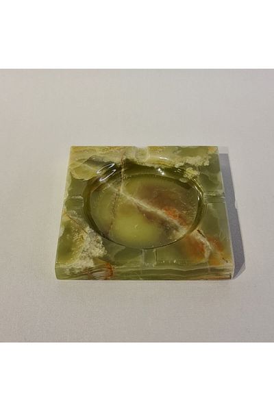 Conceptstore Natural Stone Green Onyx Ashtray Gift Decorative Object (Export Quality)