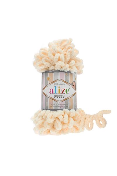 Alize 5 τεμάχια Puffy 742 Vanilla Hand Knitting Threads Panduf κουβέρτα νήματα ζακέτα σφουγγαρίστρα νήματα