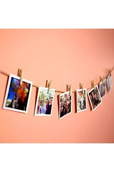 HKNYS Küçük Ahşap Mandal 25 Li Paket Mini Mandal Fotoğraf Mandalı- Dekoratif ...