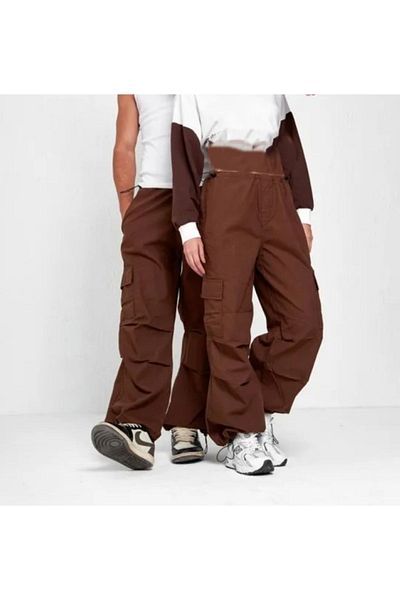 BİLBEC JEANS Y2k Unisex Baggy Tactical Cargo παντελόνι αλεξίπτωτο με ρυθμιζόμενη μέση και πόδια