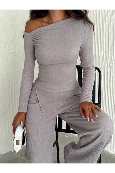 YouLikeButik Asymmetrical Suit - Blouse and Pants Set