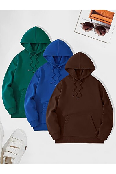 MODAVİBE سويت شيرت بغطاء للرأس كبير الحجم للرجال والنساء - طقم شتوي مكون من 3...