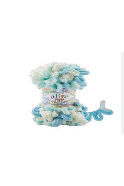 Alize Puffy color white blue 5 pieces color: 6472