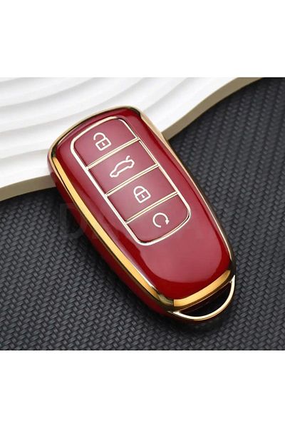 emii auto spare parts Chery Tiggo 8 Pro - Omoda 5 Jaecoo Red/Gold Key Case Cover