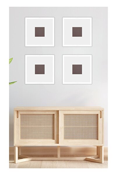 Tuğra Sanat Galerisi Fotoğraf Çerçeve Seti 4 Adet 37x37 Cm Iç Ölçü 15x15 Beya...