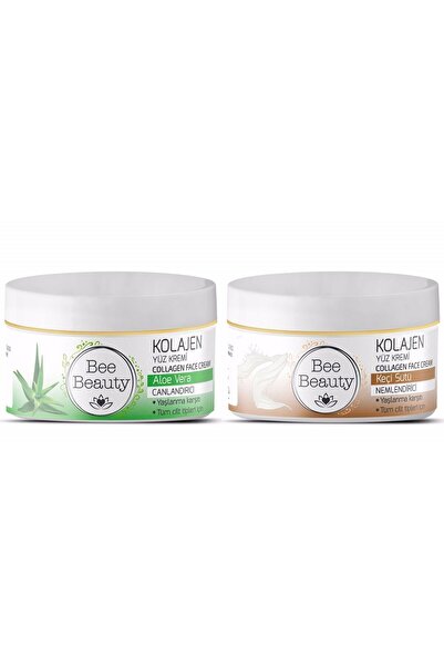 Bee Beauty Aloe Vera Kolajen Yüz Kremi 50 ml + Keçi Sütü Kolajen Yüz Kremi 50 ml