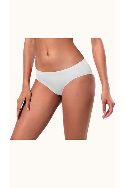 BUTİK1AVM White Laser Cut Women's Panties - 12 Pieces, No Marks