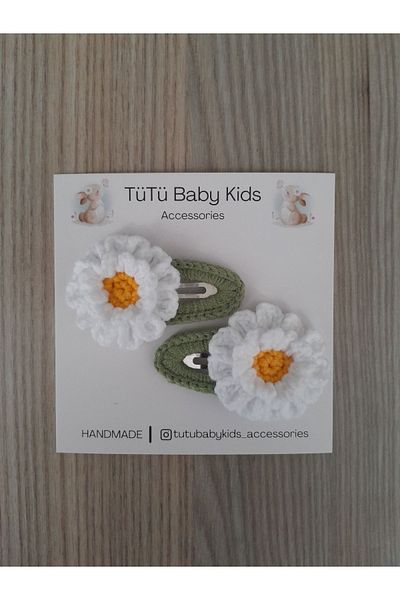 Accessories Set of 2 Daisy Handmade Buckles for Girls