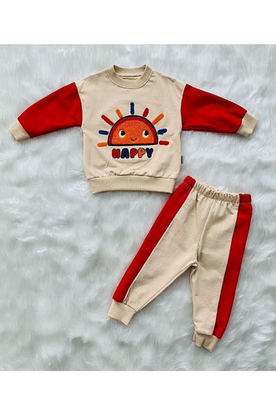 Mora Sun Embroidered Unisex Baby Oversize Upper and Lower Seasonal Set