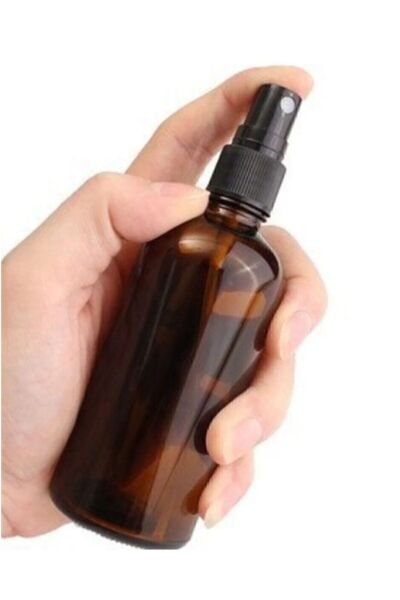 Genel Markalar 2 Adet Siyah Sprey Başlıklı Amber Cam Şişe 100ml