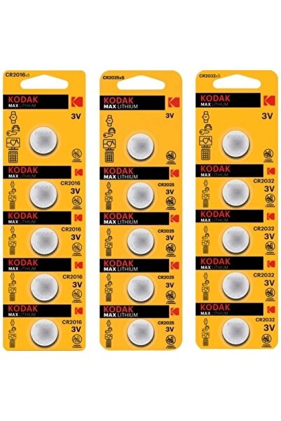 Kodak Karma Lityum Para Pil Paketi 5'li CR2016 + 5'li CR2025 + 5'li CR2032