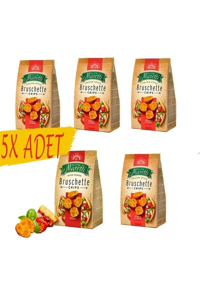 Maretti MARETTİ Bruschette Chips Pizza Kızarmış Ekmek 70 Gr. X 5