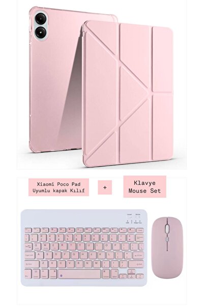 EHZ TEKNOLOJİ Xiaomi Poco Pad Uyumlu kapak Kılıf + Bluetooth Klavye Mouse Set