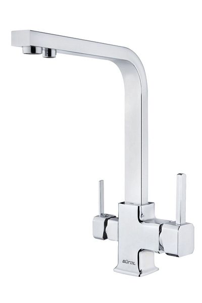 Gürol Square Chrome Purified Sink Faucet - Stylish and Durable Kitchen Tap
