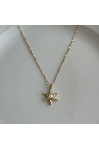 leargia Snowflake Steel Necklace
