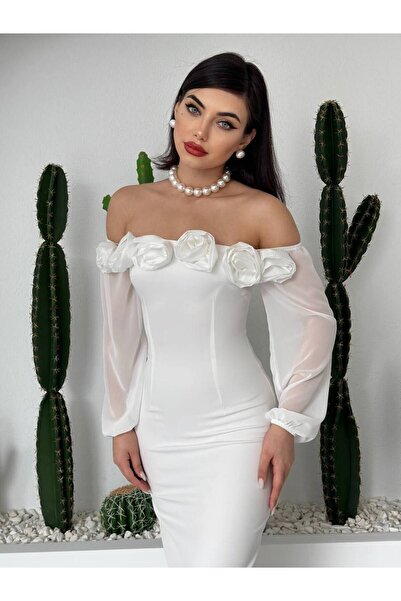 OlaLady ΓΥΝΑΙΚΕΙΟ ΜΑΝΙΚΙ ΡΟΖ ΛΕΠΤΟΜΕΡΕΙΑ ΡΟΜΑΝΤΙΚΟ ΛΕΥΚΟ ΜΟΛΥΒΟ ΦΟΡΕΜΑ