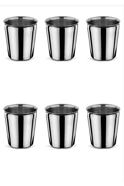 Genel Markalar 6 Adet Çelik Bardak , 6 Lı Krom Su Bardağı, 220ml Paslanmaz Kararmaz,