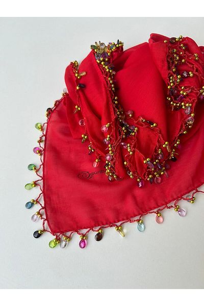TREND Writing Cheesecloth Yemeni Dowry - Beaded Edge Handmade Gift