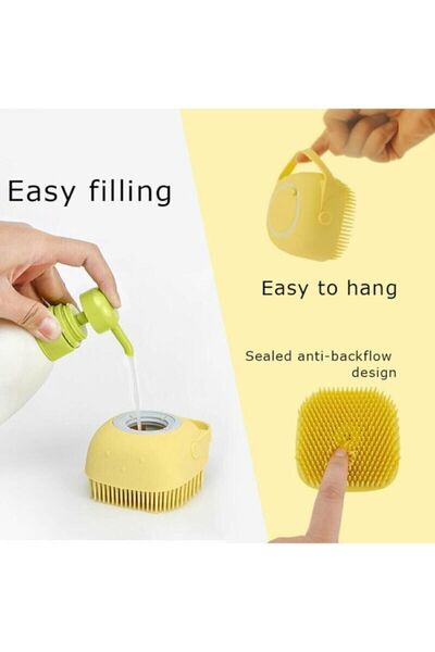 DEMİRHAN İTHALAT Bathroom Shower Pouch Soap Shower Gel with Tank Massage Brush Washcloth Pouch Refillable Wash Brush