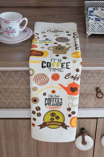 Meslina Prosop de bucatarie 30x50 Cm - Imprimat Maro It's Coffee Time |   Lavetă de uscare și prosop de mână