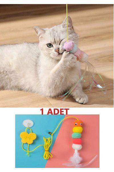 Petkit Colorful Elastic Cat Play Rod - Adhesive Training Toy