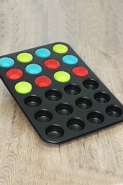 NAR ZÜCCACİYE Yapışmaz 24\'lü Mini Tek Lokmalık Muffin Kek Kalıbı