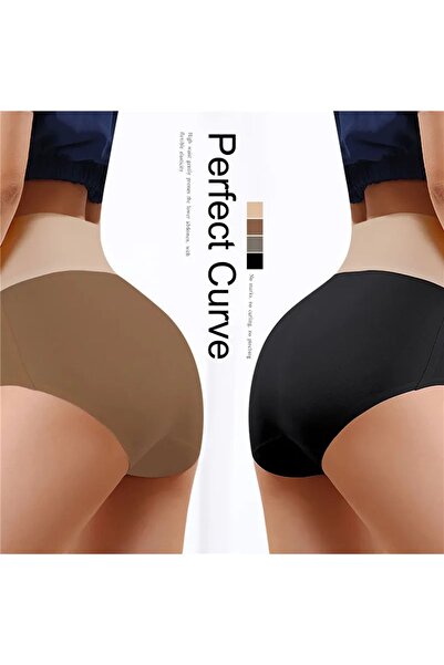 SWEETKORSE talie înaltă Chiloți invizibili fără cusături fără urme, elastici, respirabili, din mătase de gheață