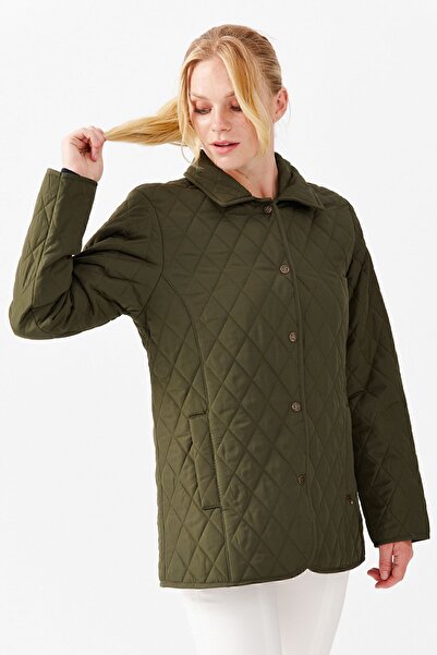 Desen Triko Women's Quilted Araboy Jacket 1-6 Khaki
