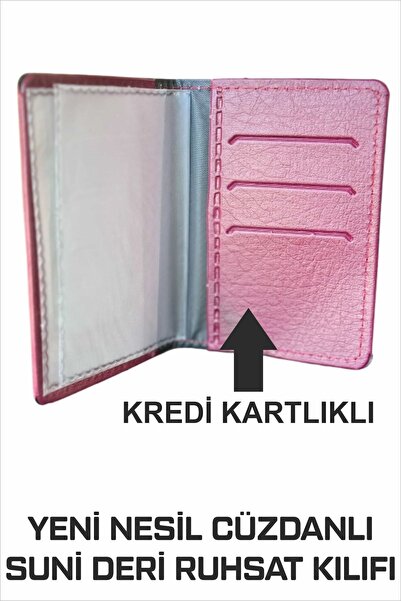 TAY PROMOSYON Yeni Nesil Bordo Cüzdanlı Ruhsat Kılıfı (Kimlik, Kredi Kartlı D...