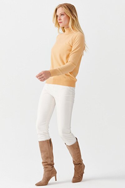 Desen Triko Bluză clasică cu gât roșu pentru femei K.içi