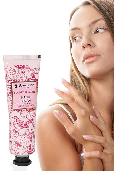 Pierre Cardin Secret Paradise - 30 ml Moisturizing Hand Cream with Vitamin E and Baobab Oil
