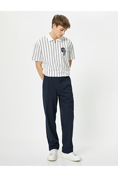 Koton Ανδρικό μπλουζάκι με μισό φερμουάρ