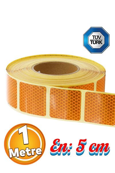 Badem10 White Tuvturk Approved - 5 Cm Reflective Phosphorescent Cut Strip Tape (1 Meter)
